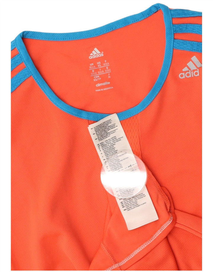 Γυναικείο T-Shirt Climalite ADIDAS Top UK 4/6 XS πορτοκαλί πολυεστέρας