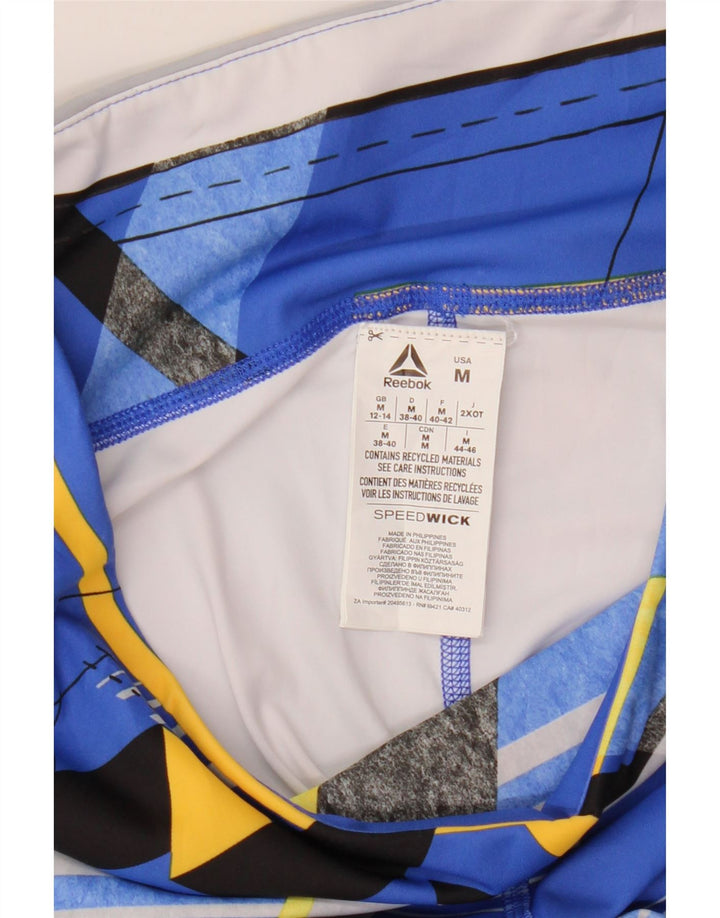 Γυναικείο κολάν REEBOK UK 12/14 Medium Blue Geometric Polyester