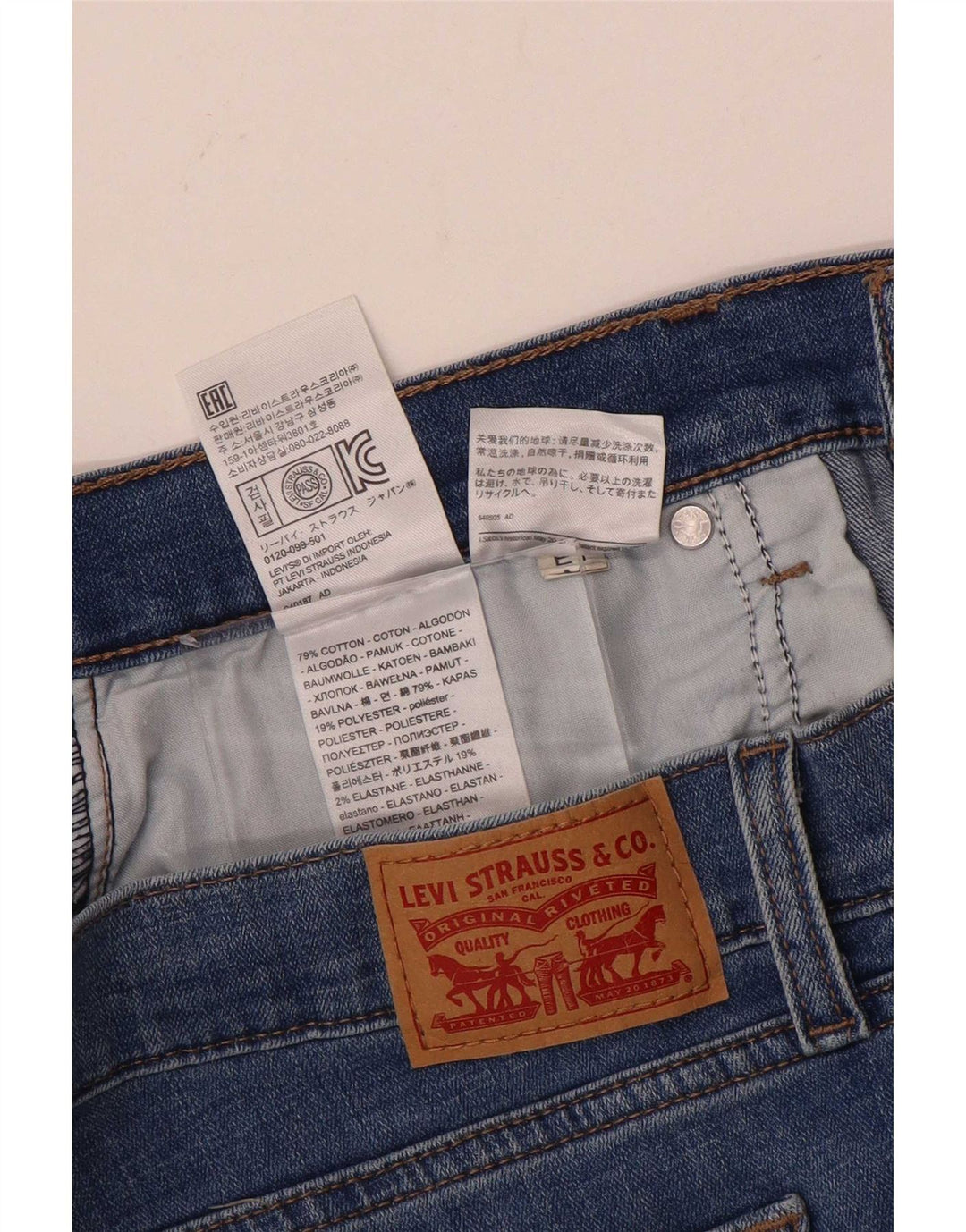 Γυναικείο τζιν σορτς Levi's W30 μεσαίο μπλε βαμβακερό