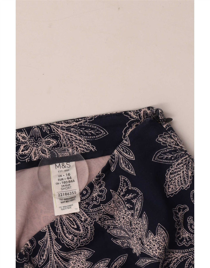 Marks & Spencer Γυναικεία Abstract Pattern Παντελόνι Capri UK 16 Large W34 L19
