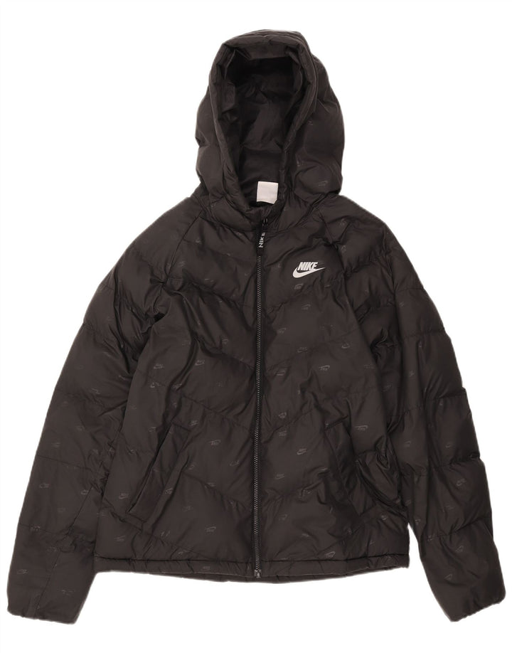 Μπουφάν Nike Boys Graphic με κουκούλα με επένδυση 13-14 ετών XL μαύρο πολυεστέρα