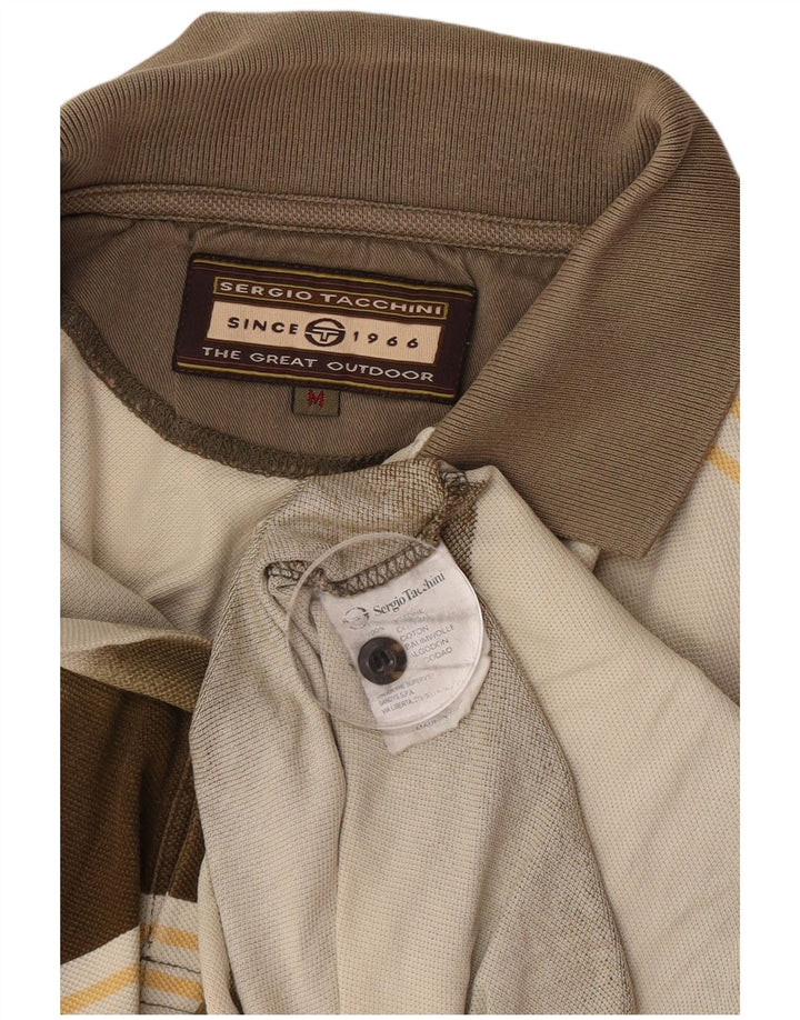 Sergio Tacchini Ανδρικό Πόλο Μπλουζάκι Μεσαίο Καφέ Βαμβακερό ριγέ