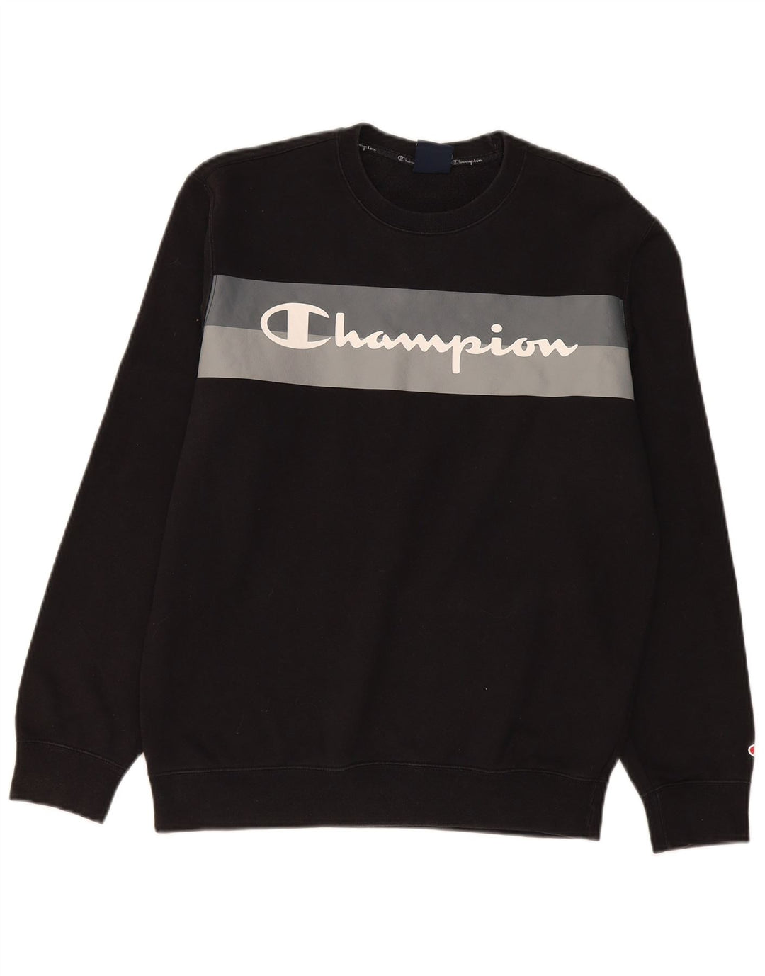 CHAMPION Mens Graphic Sweatshirt Jumper Medium Black Cotton