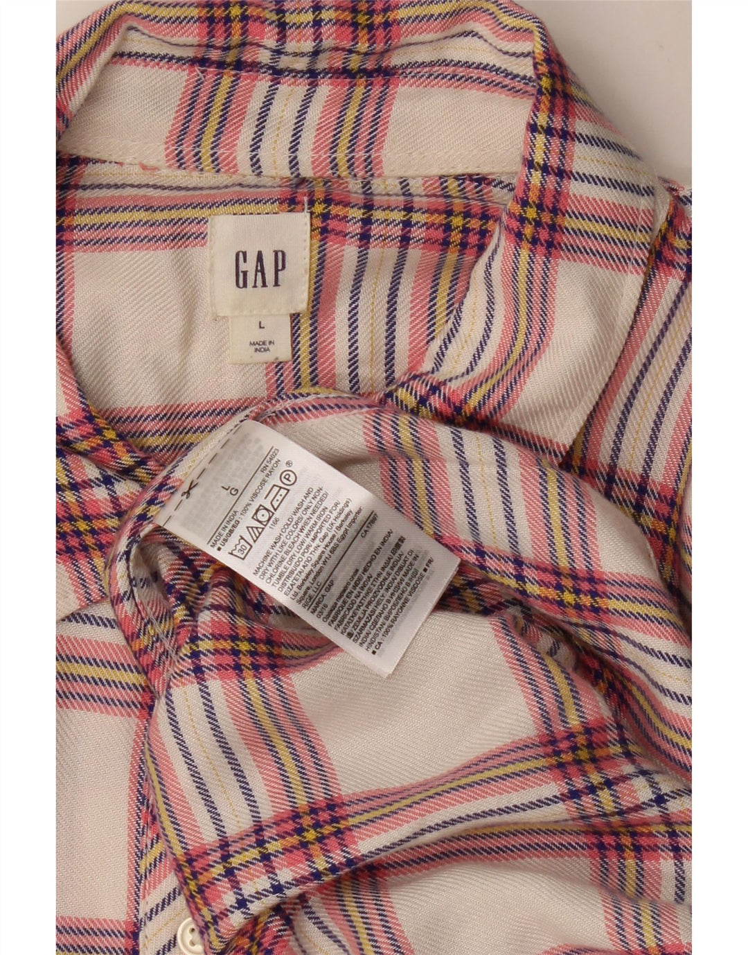 Γυναικείο φανελένιο πουκάμισο GAP UK 16 Large Beige Check Rayon