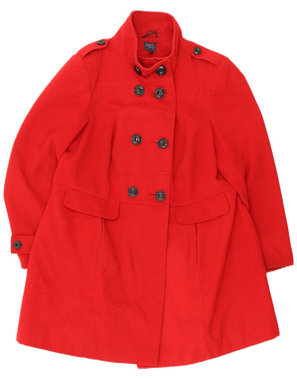 Marks & Spencer Γυναικείο Military Double Breasted παλτό UK 20 2XL Red