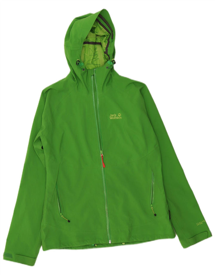 Jack Wolfskin γυναικείο μπουφάν βροχής με κουκούλα UK 12/14 Μεσαίο πράσινο πολυεστέρας