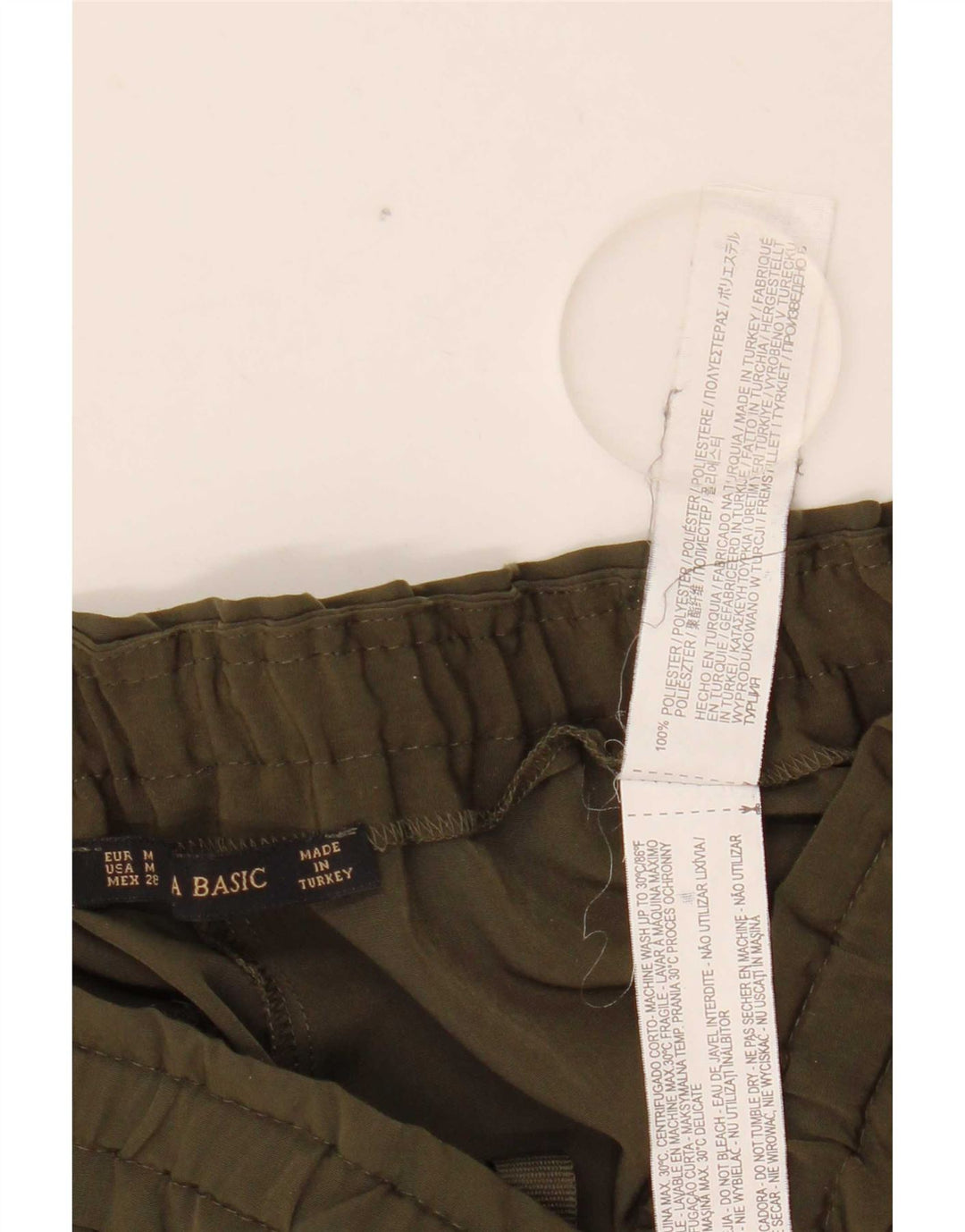 Zara Γυναικείο Tapered Casual Παντελόνι Medium W28 L27 Khaki Polyester