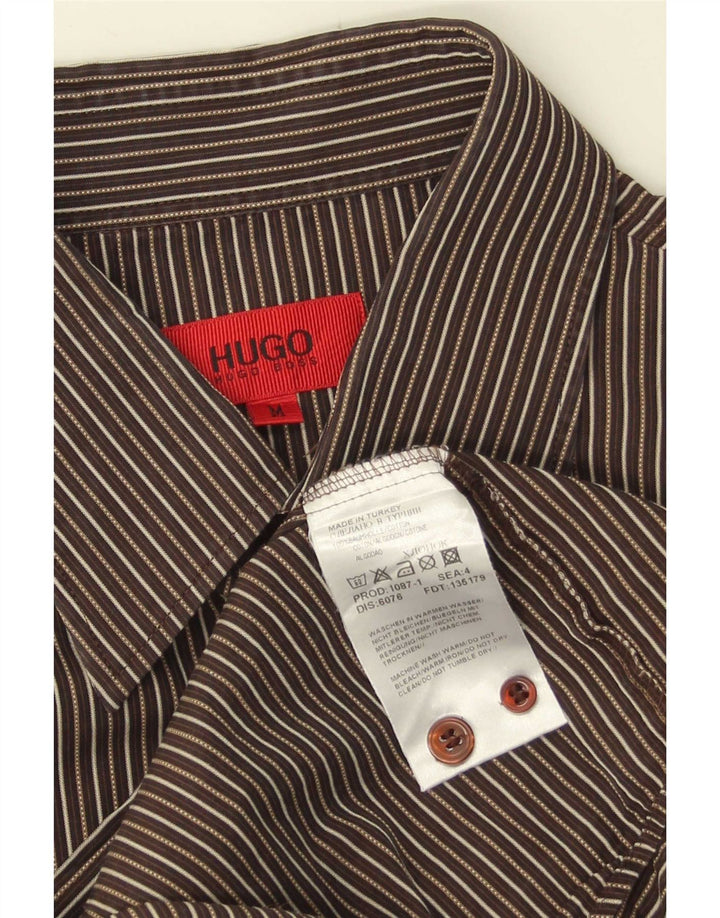 Ανδρικό πουκάμισο Hugo Boss Βαμβακερό σε μεσαίο καφέ ρίγες