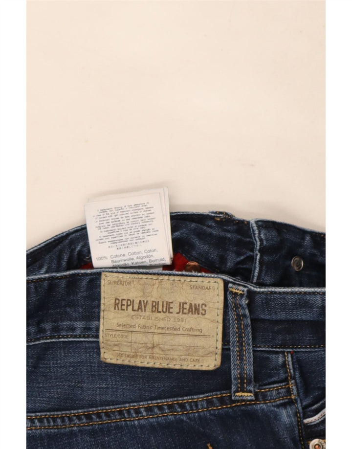 Replay Ανδρικό ίσιο τζιν W32 L32 Navy Blue Cotton
