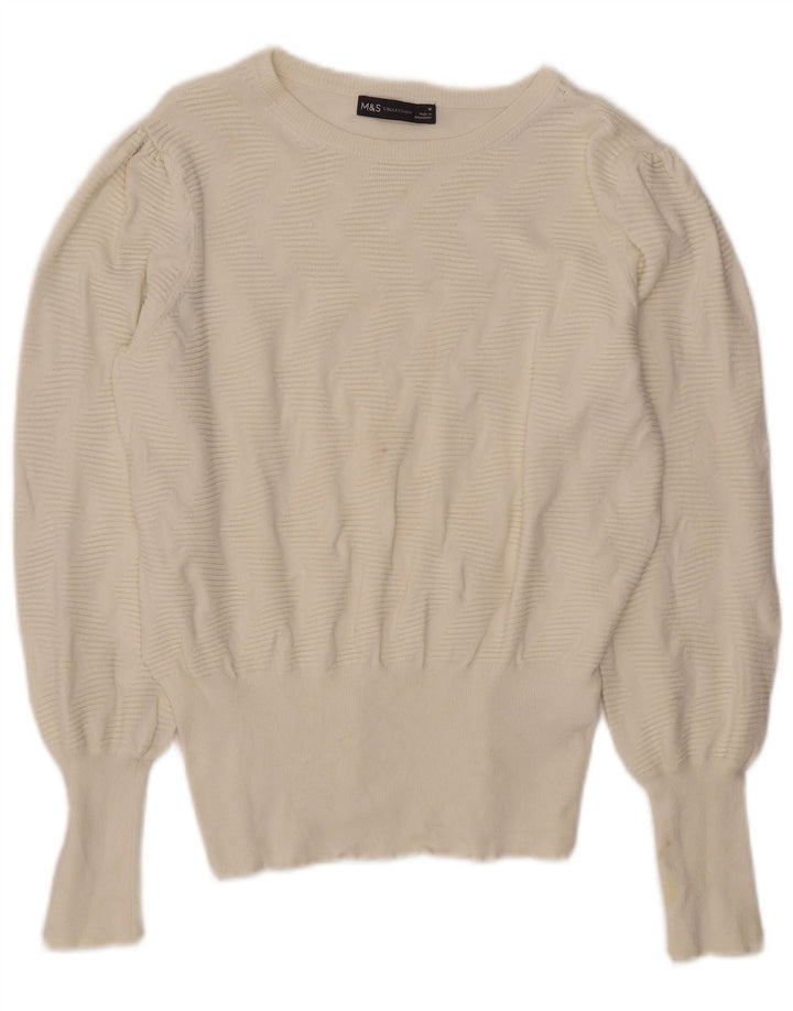 Marks & Spencer Γυναικείο πουλόβερ με λαιμόκαυστο UK 12 Medium Off White