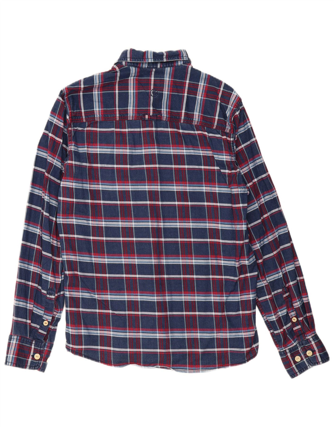 Fat Face Ανδρικό πουκάμισο Classic Fit Flannel με μεσαίο μπλε ναυτικό καρό βαμβακερό