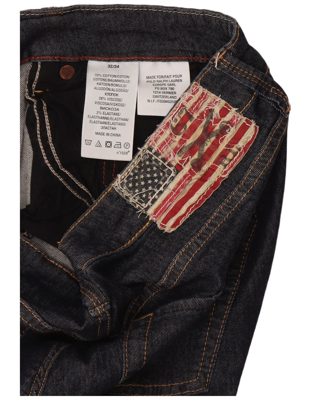 Ralph Lauren Γυναικείο ίσιο τζιν W32 L33 Navy Blue Cotton