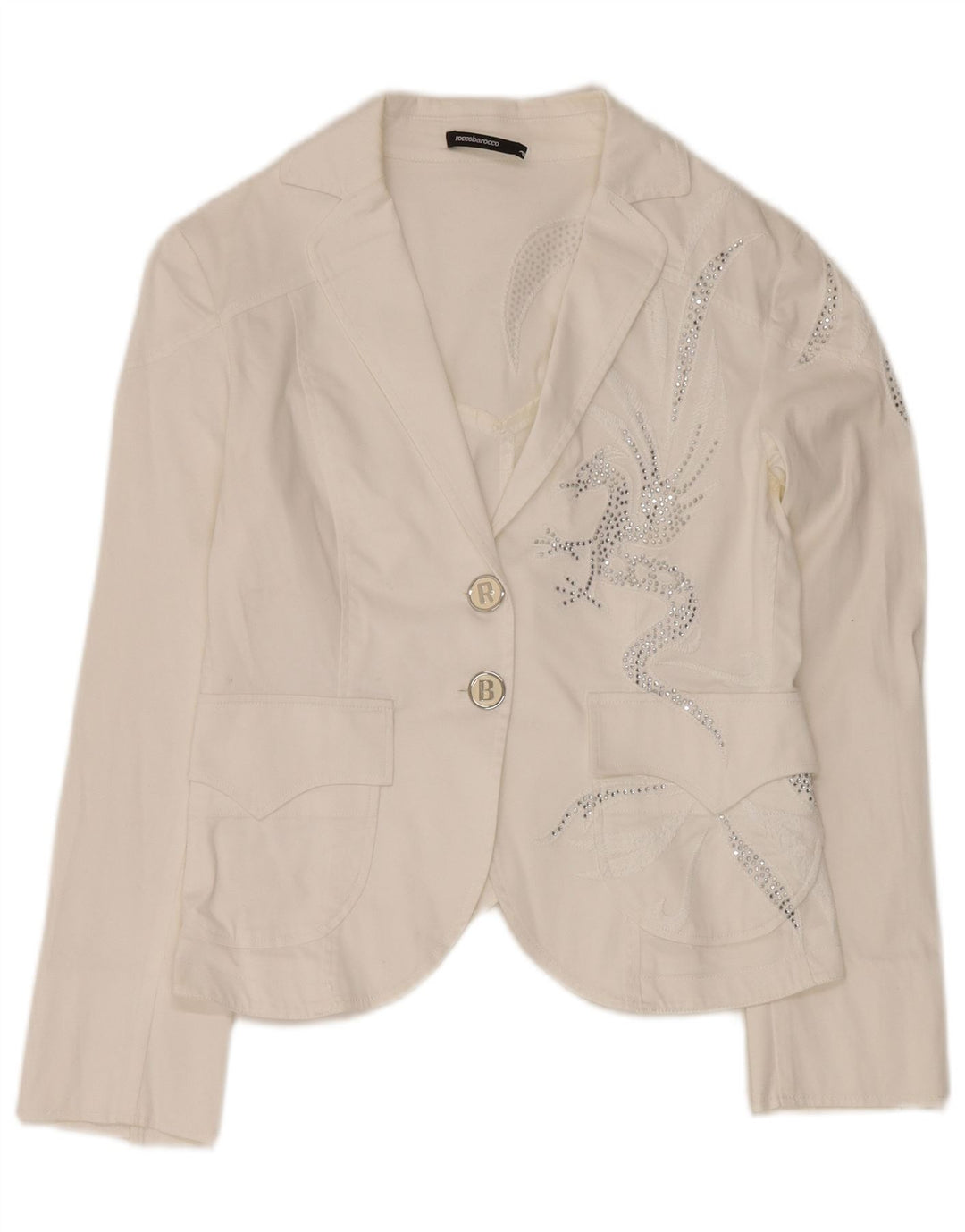 ROCCOBAROCCO Γυναικείο σετ 2 κουμπιών 2 τεμαχίων UK 14 Medium W32 L34 Λευκό