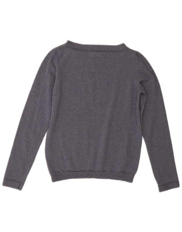 Toast Γυναικείο πουλόβερ με λαιμόκαυμα UK 10 Small Blue Wool