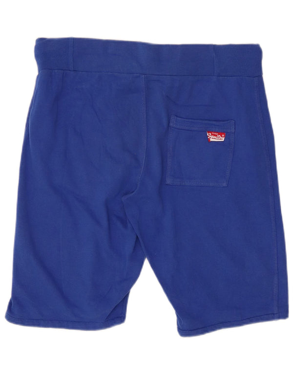 Ανδρικό γραφικό αθλητικό σορτς Superdry, μικρό μπλε βαμβακερό