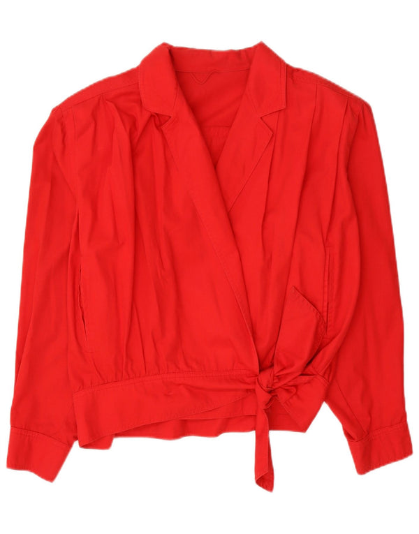 Marella Γυναικείο Crop Wrap Bomber Jacket UK 12 Medium Red
