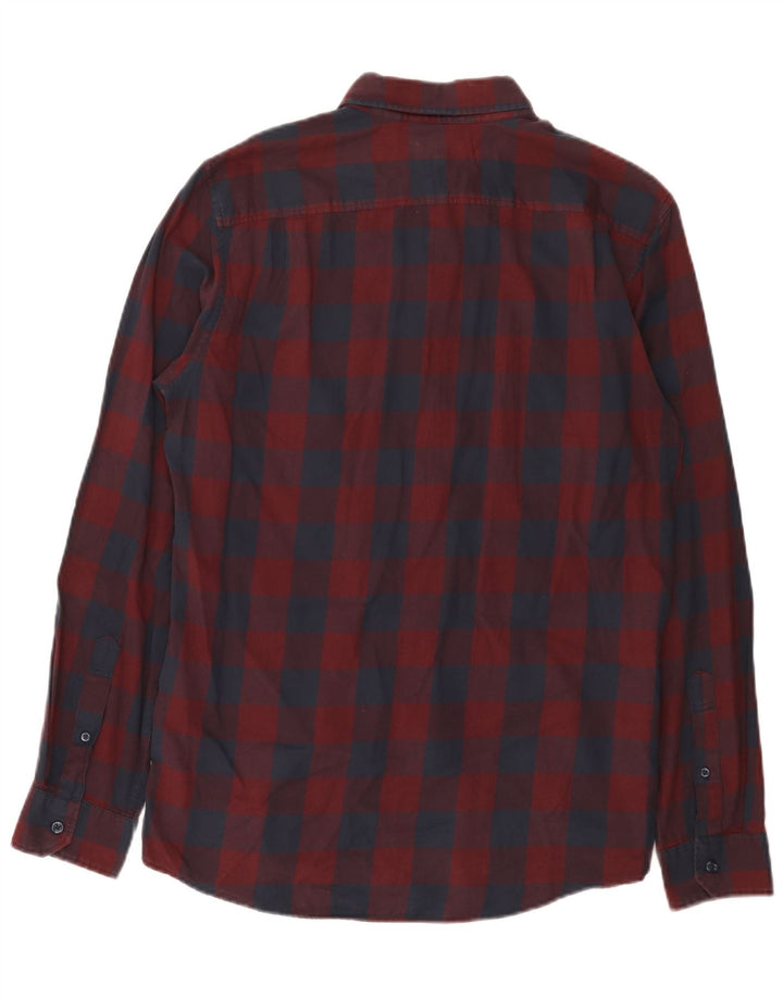 Ανδρικό πουκάμισο Jack Wills Classic Fit Βαμβακερό Gingham μεσαίο μπορντό