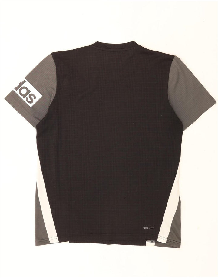 Ανδρικό γραφικό μπλουζάκι Adidas Climalite Top μεσαίο πολύχρωμο μπλοκ χρώματος