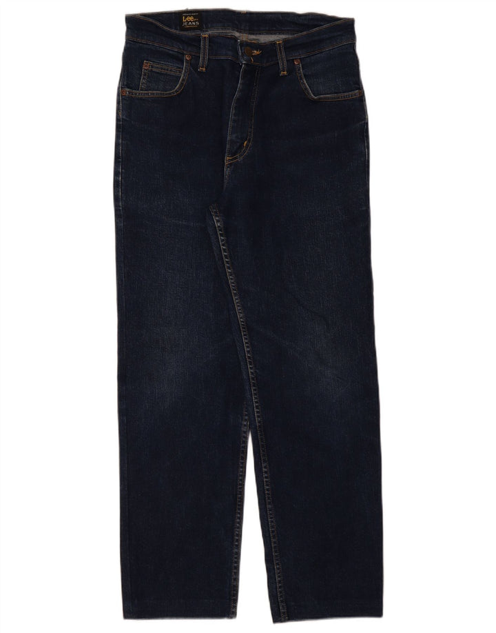 Lee Mens Brooklyn Straight Jeans W32 L28 Navy Blue Cotton