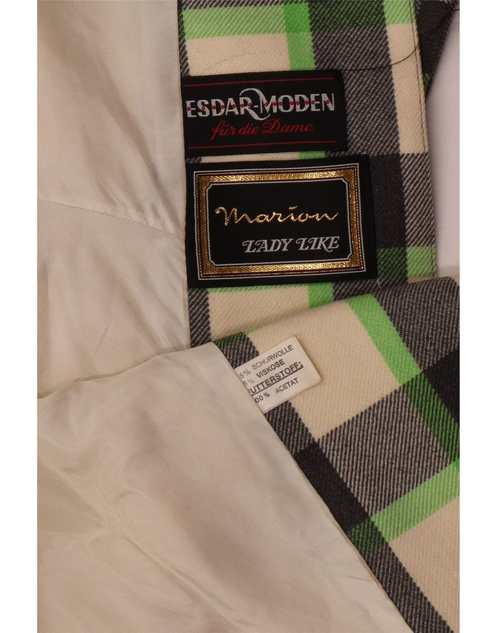 Vintage Γυναικείο Πανωφόρι UK 12 Μεσαίο Πολύχρωμο Check New Wool