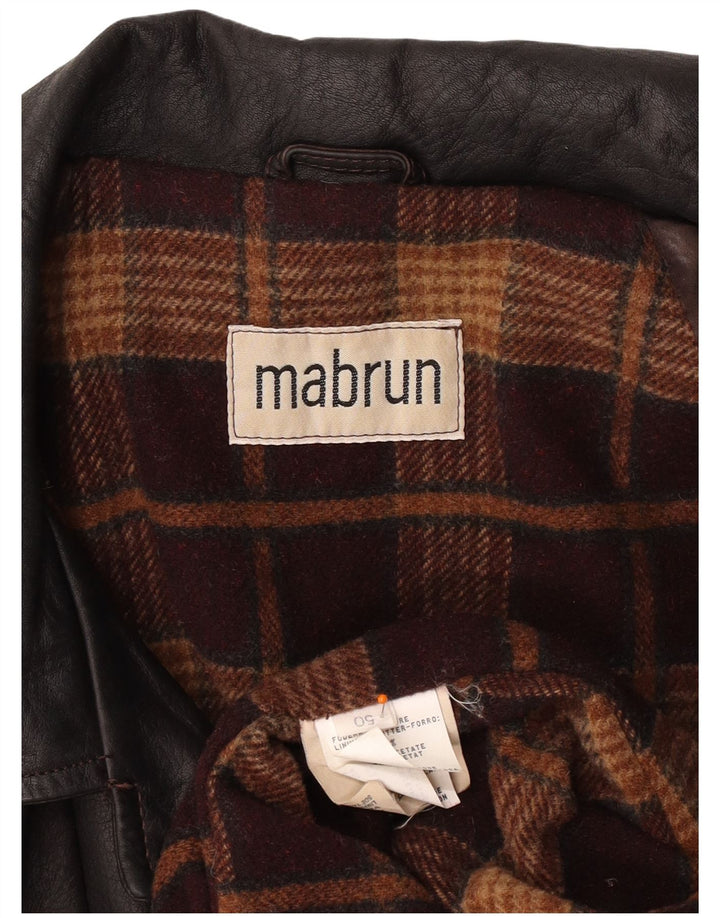 MABRUN Γυναικείο Δερμάτινο Παλτό IT 50 XL Καφέ Δερμάτινο