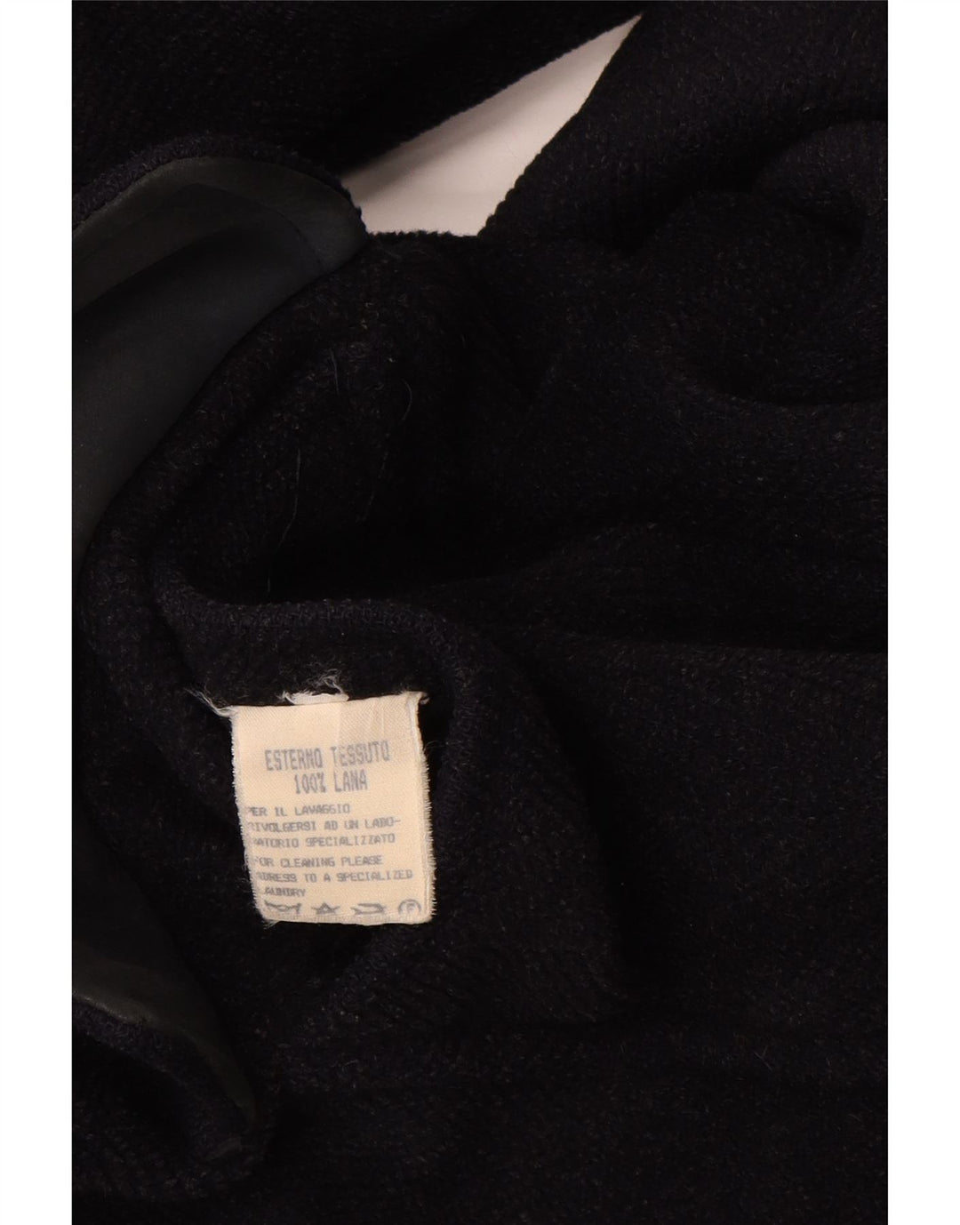 Vintage Ανδρικό παλτό Duffle με κουκούλα UK 42 XL Navy Blue Wool