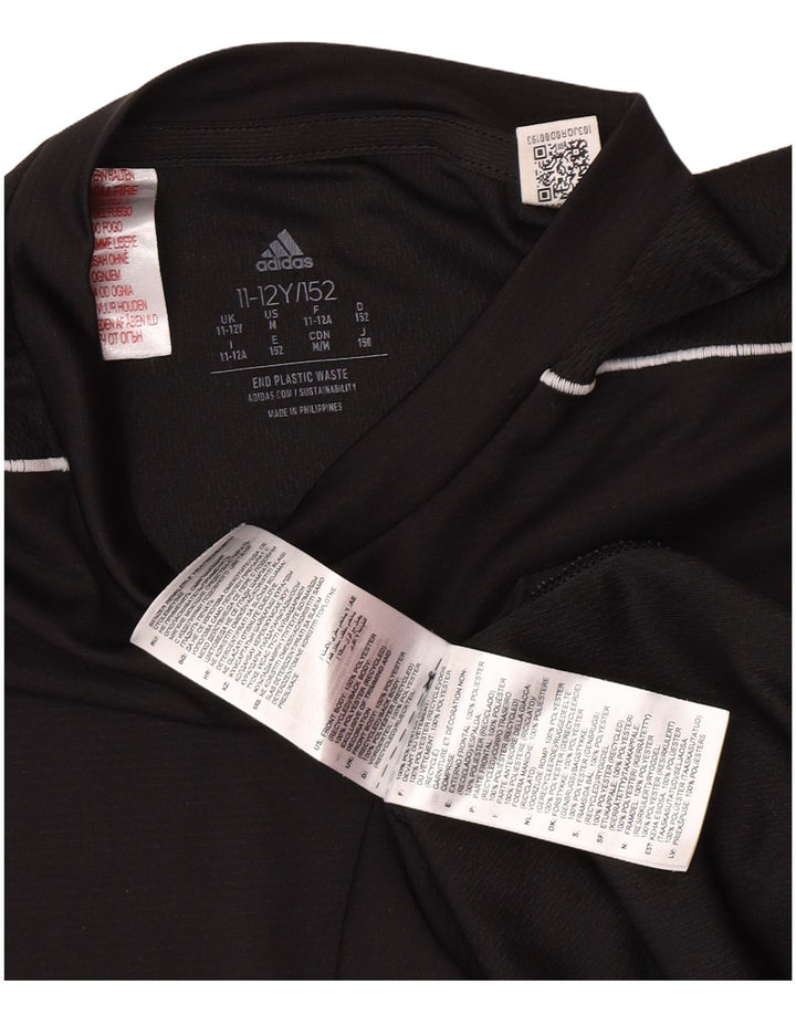 Adidas Boys Aeroready T-Shirt Top 11-12 Years Black Polyester