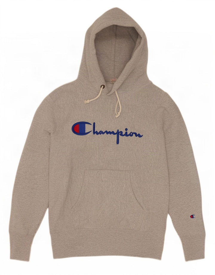 Ανδρικό Champion Reverse Weave Graphic Hoodie Jumper Μεσαίο γκρι βαμβακερό