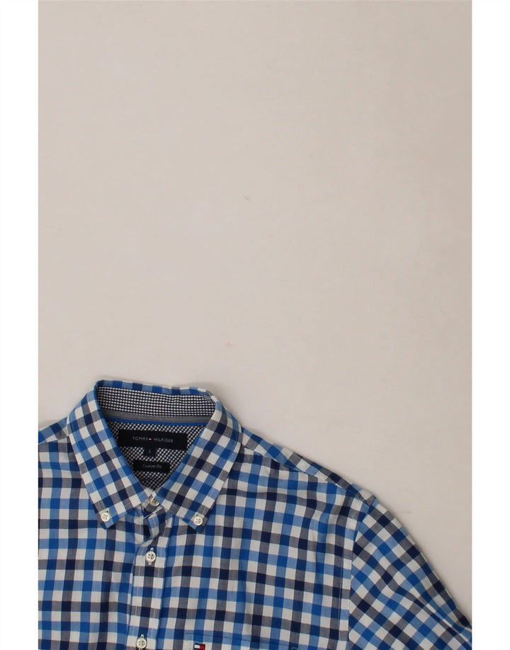 TOMMY HILFIGER Mens Custom Fit Shirt Small Blue Gingham Cotton Vintage Tommy Hilfiger and Second-Hand Tommy Hilfiger from Messina Hembry 