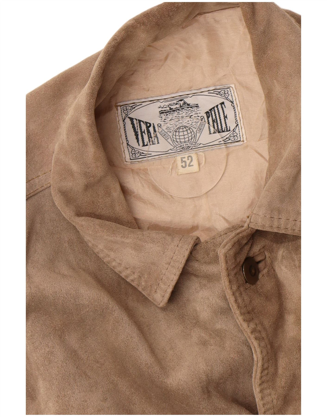 Vintage Ανδρικό Suede Bomber Jacket IT 52 XL Καφέ Δερμάτινο