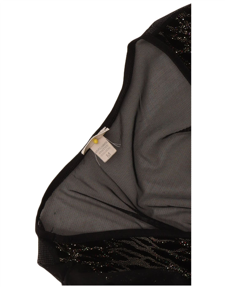 Γυναικεία μακρυμάνικη Yamamay See Through Top UK 12 μεσαία μαύρα ριγέ