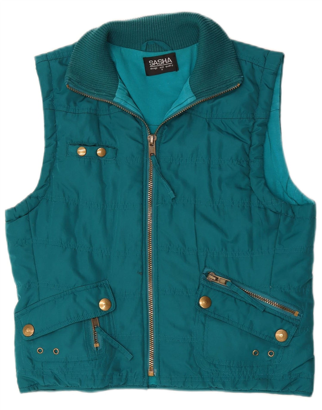 SASHA Γυναικείο Oversized padded Gilet UK 8 Small Blue Polyester