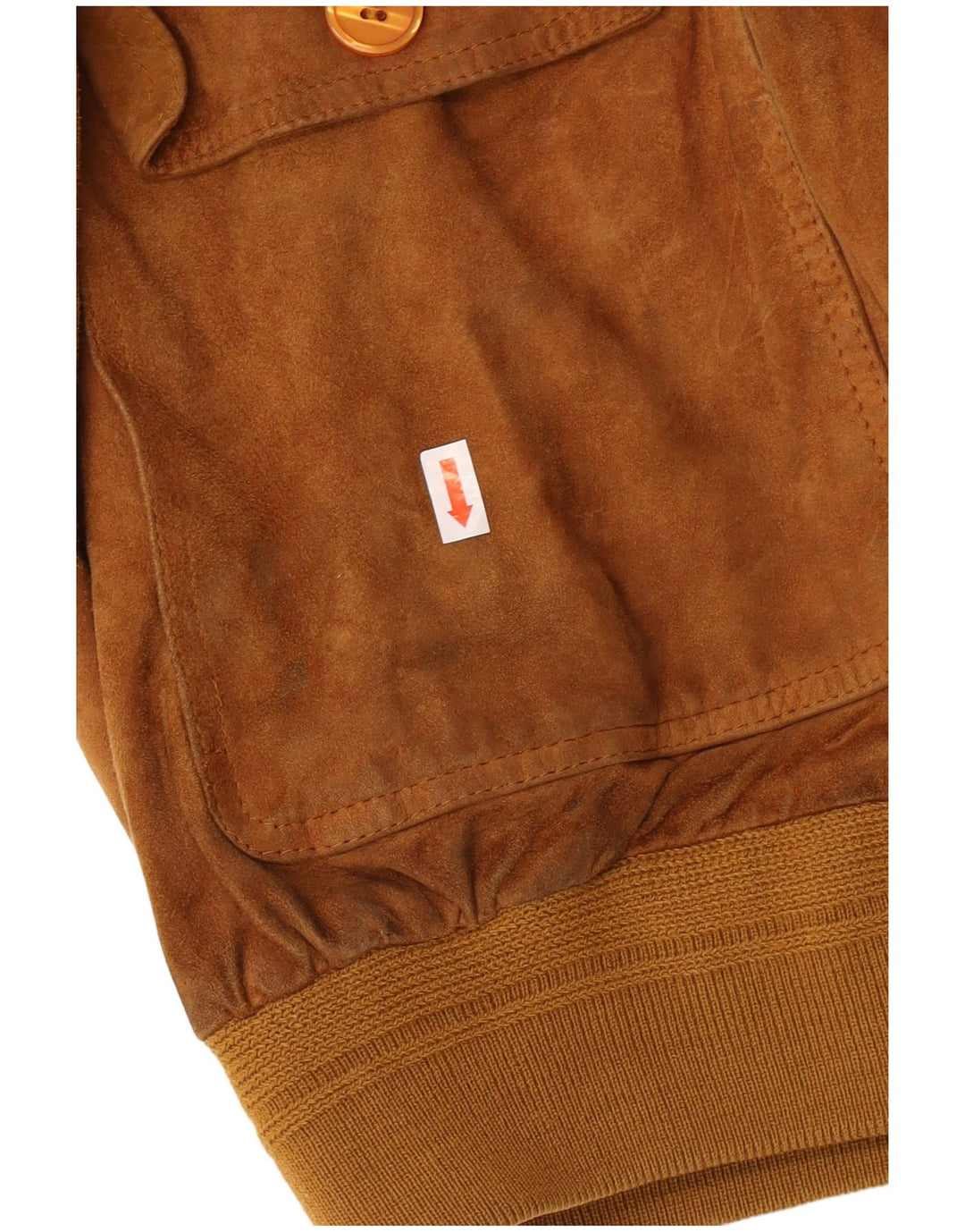 Vintage Ανδρικό Suede Bomber Jacket IT 50 Large Beige Leather