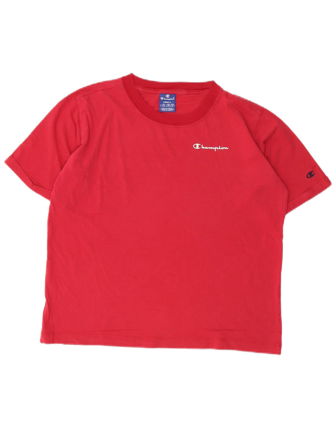 Γυναικείο T-Shirt CHAMPION Top UK 10 Small Red
