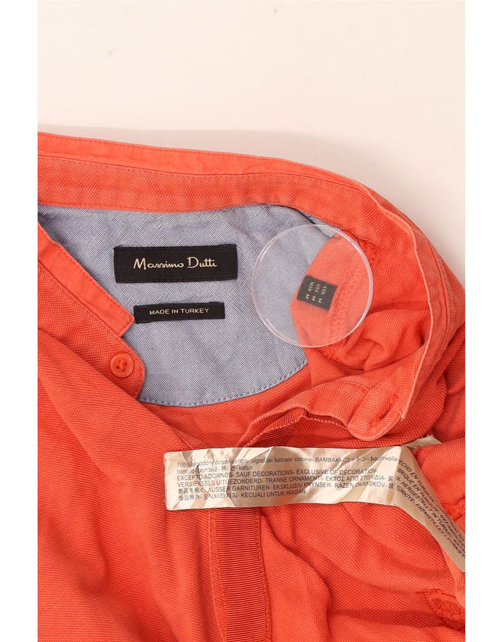 Ανδρικό μπλουζάκι πόλο Massimo Dutti, μεσαίο πορτοκαλί βαμβακερό