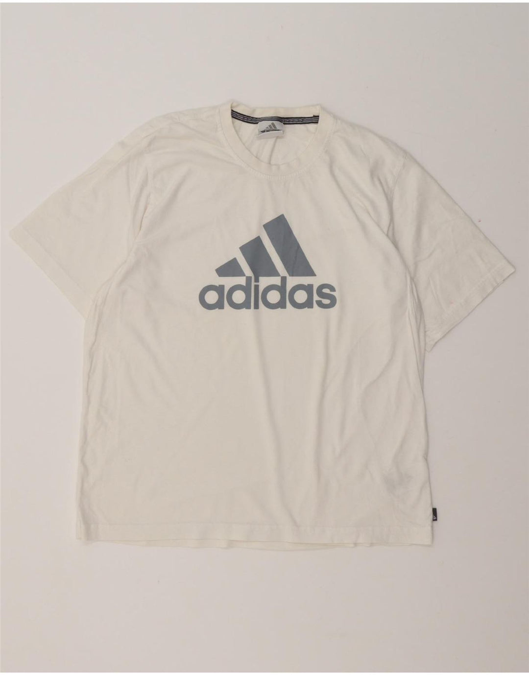 Ανδρικό γραφικό μπλουζάκι ADIDAS Top μεγάλο λευκό βαμβακερό