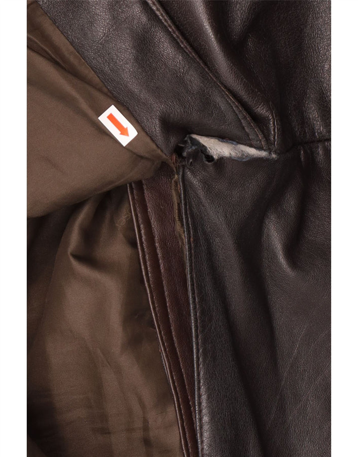 MAX MOSER Ανδρικό Δερμάτινο Παλτό IT 56 3XL Καφέ Δερμάτινο