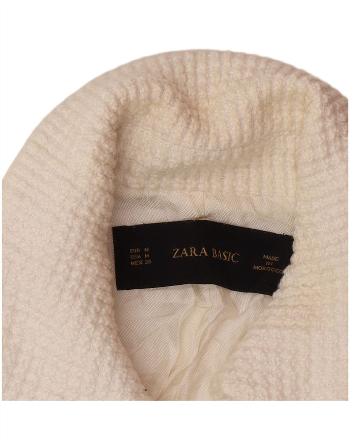 Zara Γυναικείο Μπουφάν 1 Κουμπί Blazer UK 12 Medium White