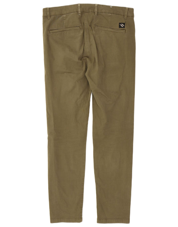 Zara Ανδρικό Slim παντελόνι Chino EU 42 Large W32 L30 Χακί βαμβακερό