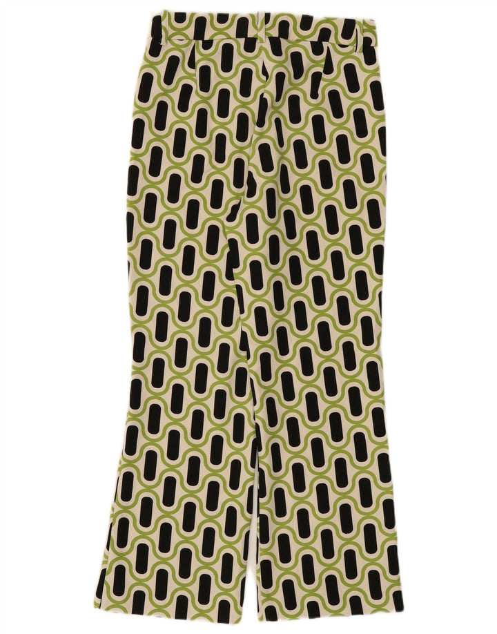 Zara Γυναικείο Bootcut Casual Παντελόνι Medium W28 L26 Πράσινο γεωμετρικό