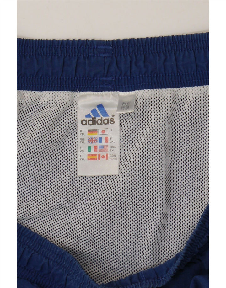 Ανδρικό γραφικό αθλητικό σορτς ADIDAS 2XL μπλε χρώματος πολυαμίδιο