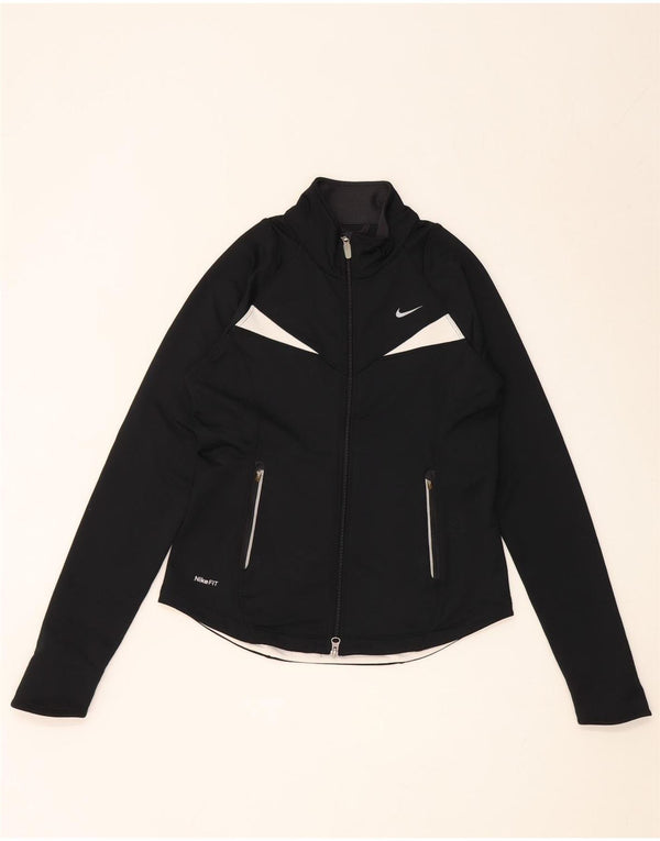 Γυναικεία αθλητική φόρμα Nike Top Jacket UK 10 Small Black Colourblock Polyester