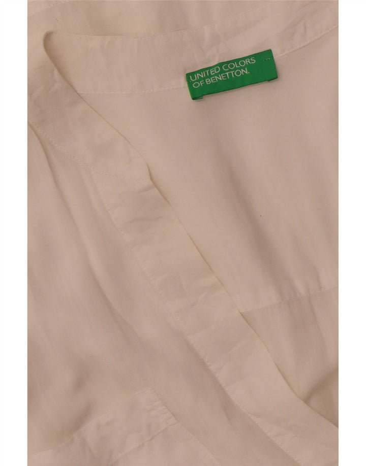 BENETTON Γυναικεία μακρυμάνικη μπλούζα τοπ UK 18 XL Λευκή