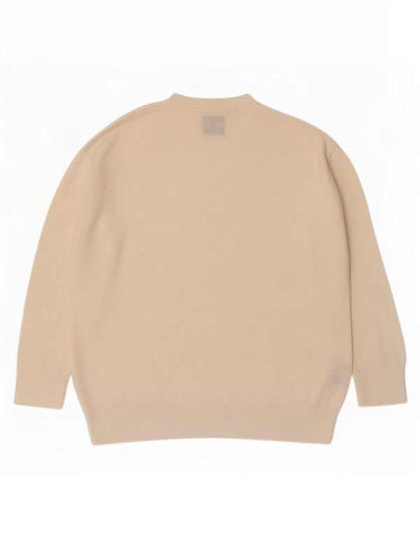 Massimo Dutti Ανδρικό πουλόβερ με λαιμόκοψη XS Off White Viscose