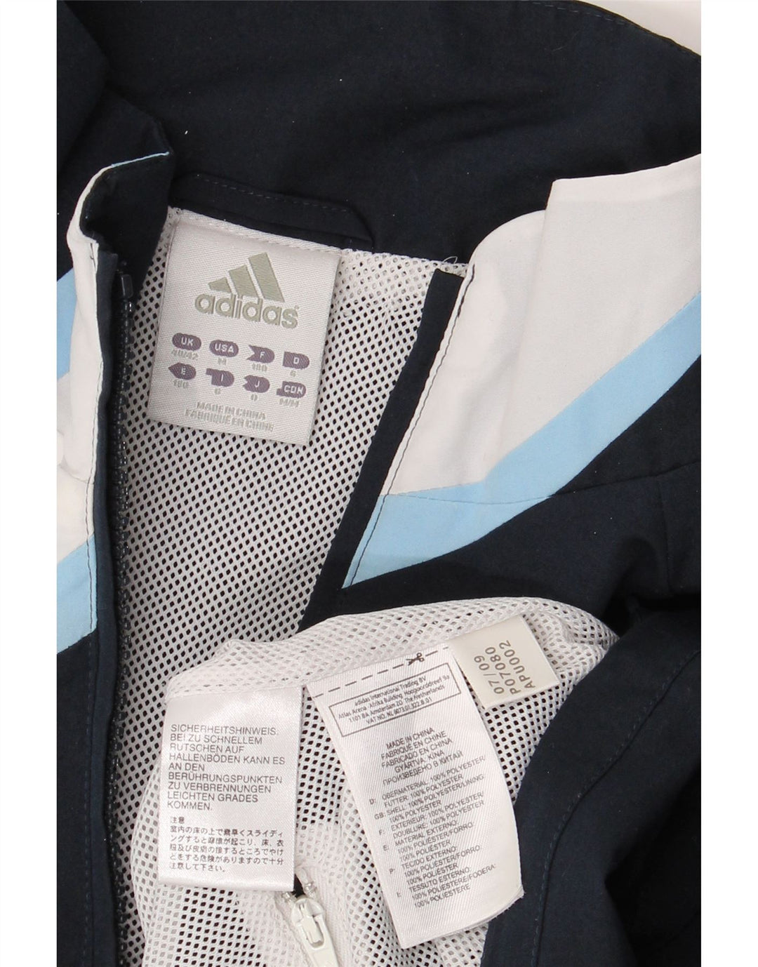 Ανδρικό μπουφάν ADIDAS Real Madrid Rain UK 40/42 Medium Navy Blue Colourblock