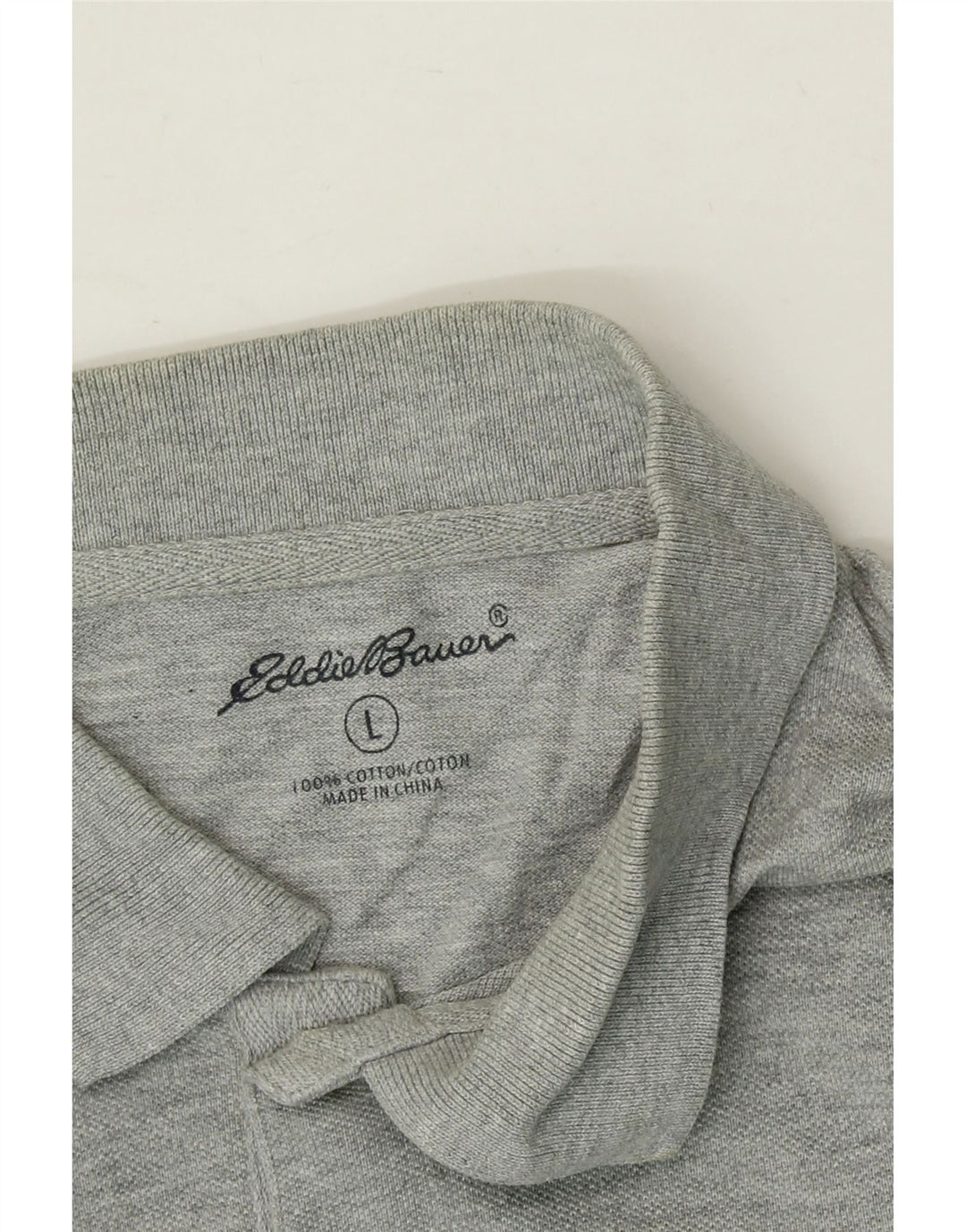 EDDIE BAUER Mens Polo Shirt Large Grey Cotton Vintage Eddie Bauer and Second-Hand Eddie Bauer from Messina Hembry 
