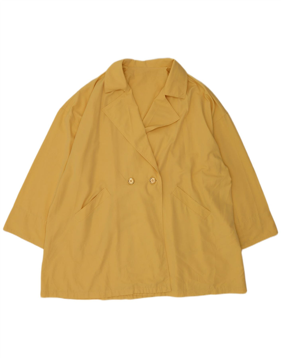 Vintage γυναικείο υπερμεγέθη διπλό παλτό UK 22 3XL Κίτρινο