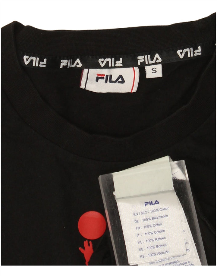 Fila Ανδρικό γραφικό T-Shirt Top Μικρό μαύρο βαμβακερό