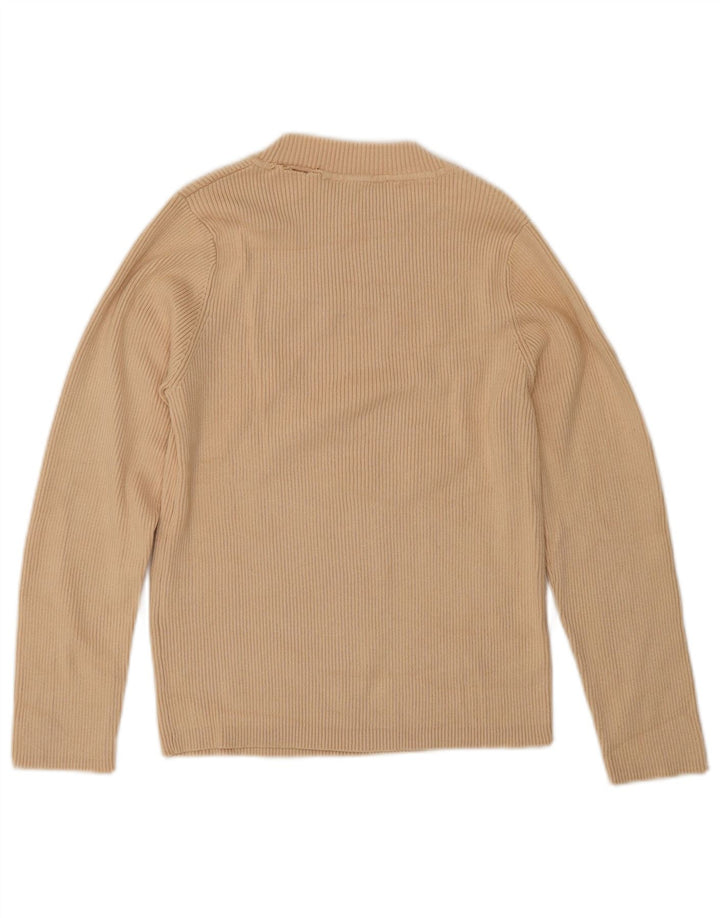 Zara Γυναικείο Crop Top 3/4 Sleeve UK 12 Medium Beige