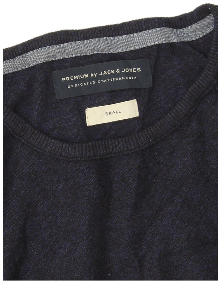Ανδρικό μπλουζάκι Jack & Jones, μακρυμάνικο, βαμβακερό μπλε ναυτικό
